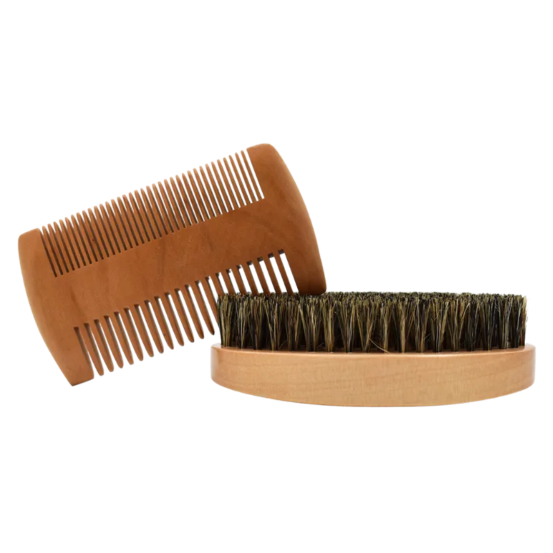 Kit brosse  peigne pour barbe et moustache