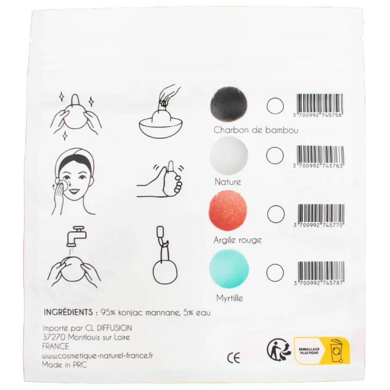 Éponge konjac rose
