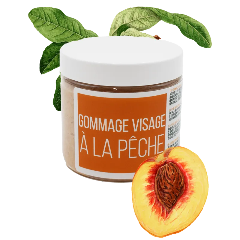 Gommage visage pêche - 200ml 100% naturel