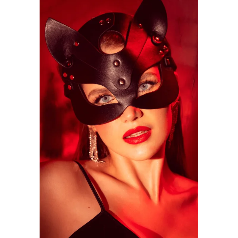 Masque félin en faux cuir - Mapalé