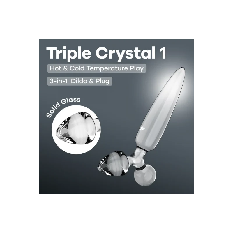 Gode en verre Triple Crystal 1 - Satisfyer