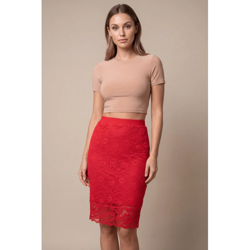 Jupe longue rouge Catalina