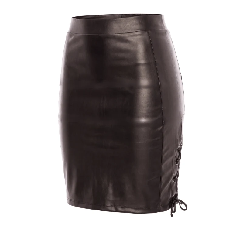 Jupe longue simili cuir noir Paloma