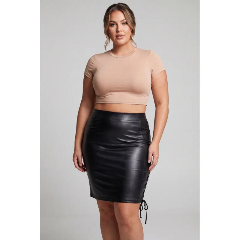 Jupe longue simili cuir noir Paloma