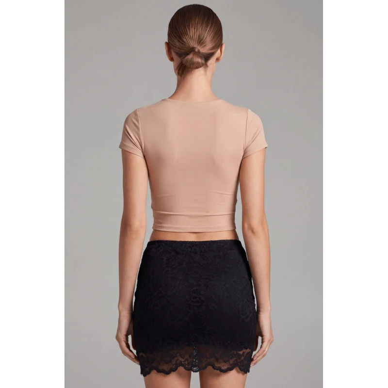 Jupe courte noire Camélia
