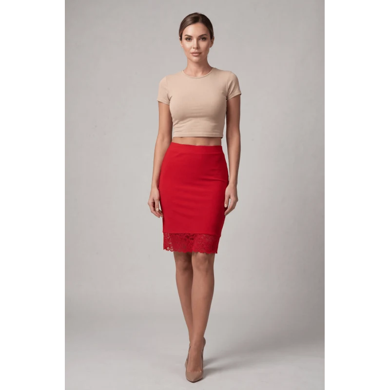 Jupe longue rouge Maria