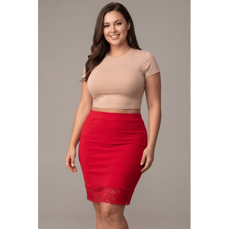 Jupe longue rouge Maria