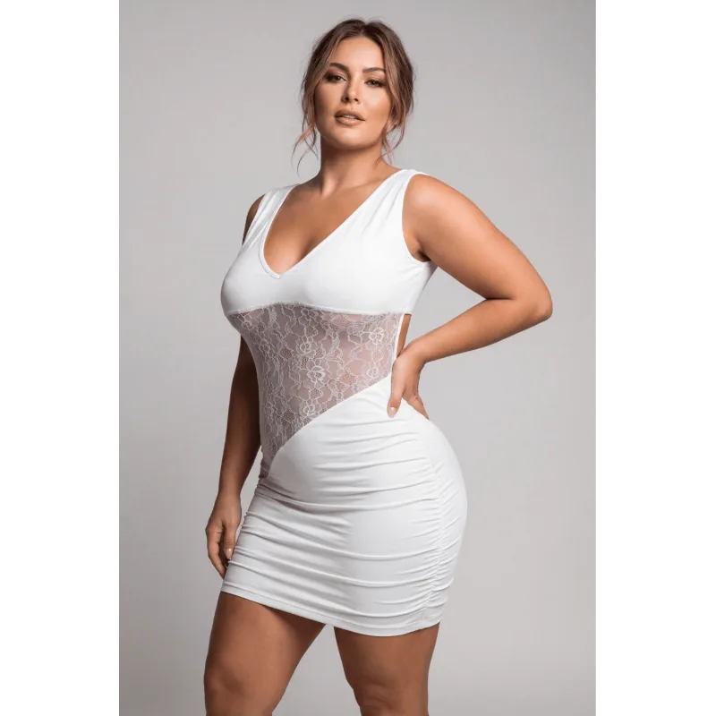 Robe blanche large décollectée Olivia
