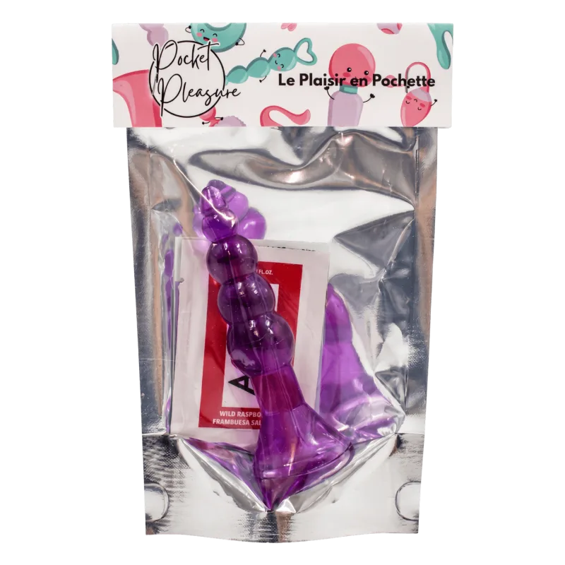 Plug Anal Ventouse Boules Jelly 11 cm Pocket Pleasure 1 dosette lubrifiant