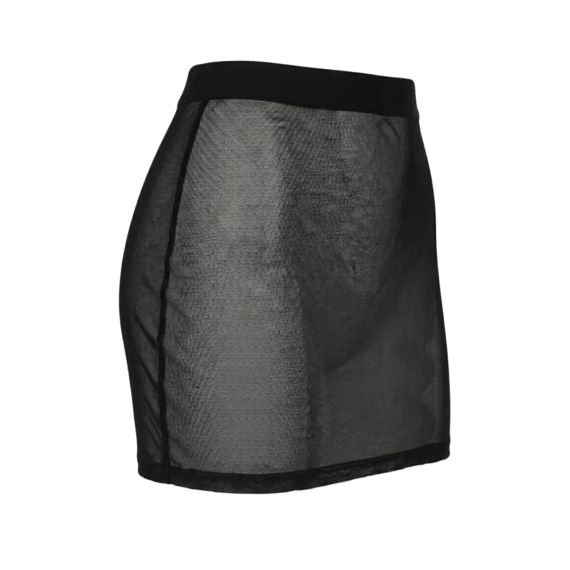Jupe noire en résille transparente Maya
