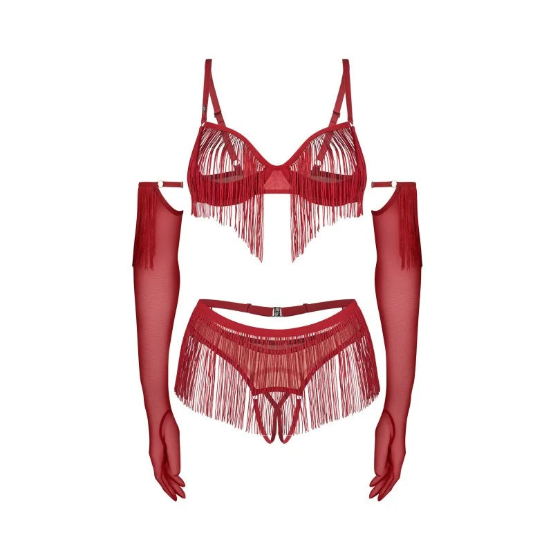 Rossay ensemble ouvert 4 pièces - Rouge