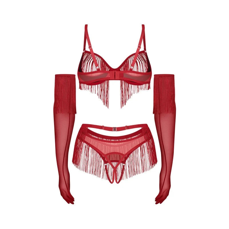 Rossay ensemble ouvert 4 pièces - Rouge