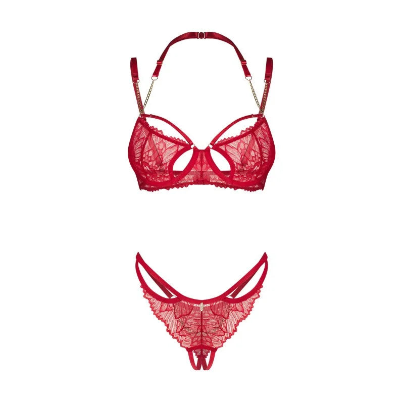 Matildea ensemble lingerie ouvert rouge
