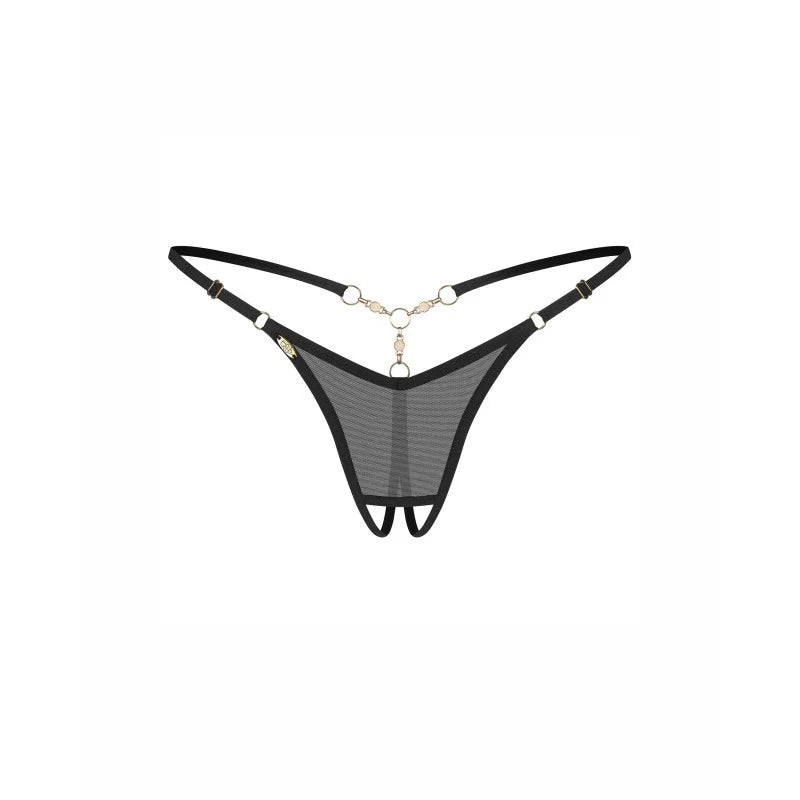 Oxaria string ouvert noir