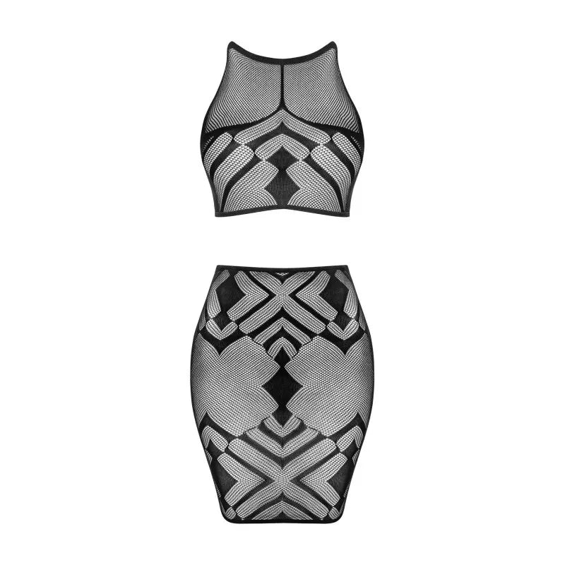 K101 top et jupe - Noire