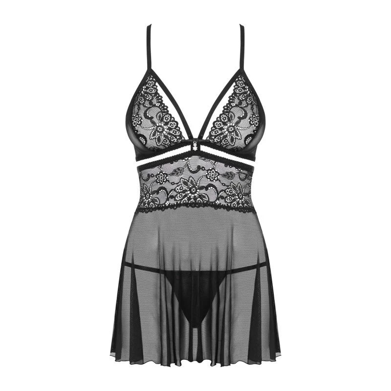 838-BAB-1 babydoll - Noir