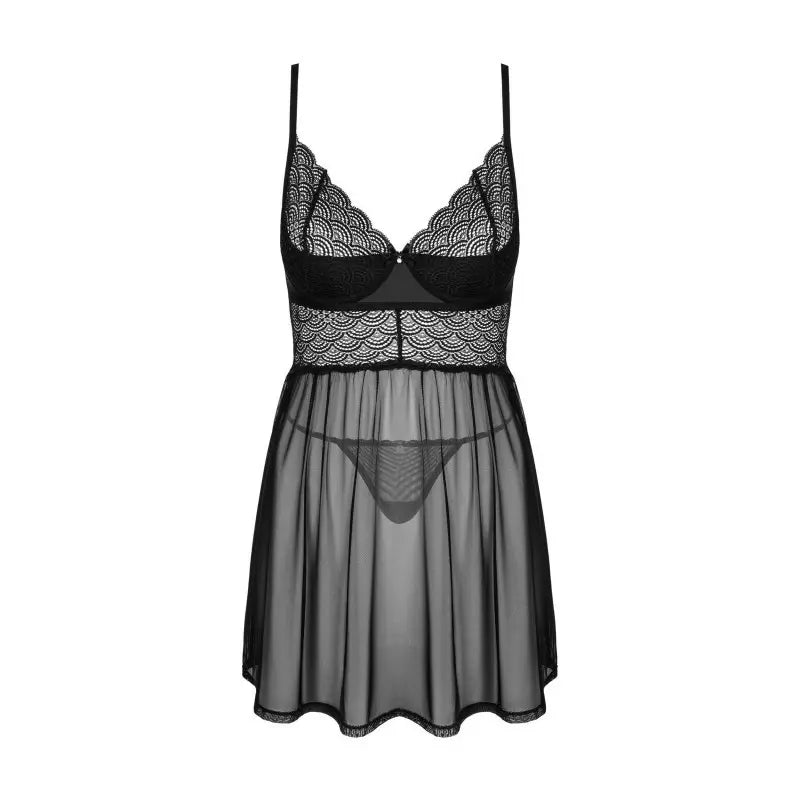 Chemeris babydoll et String - Noire