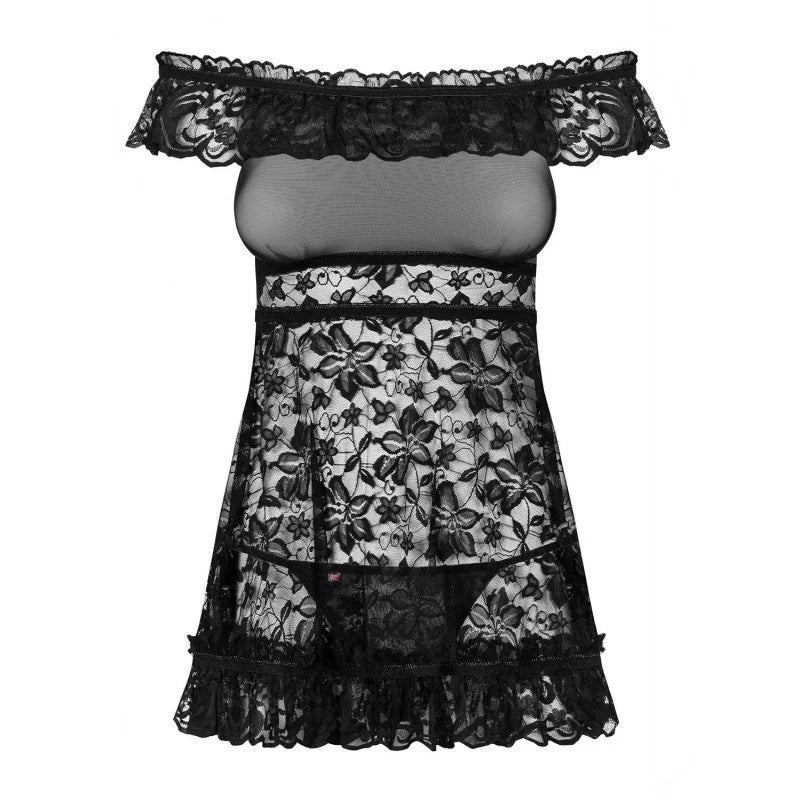 Flores babydoll - Noir
