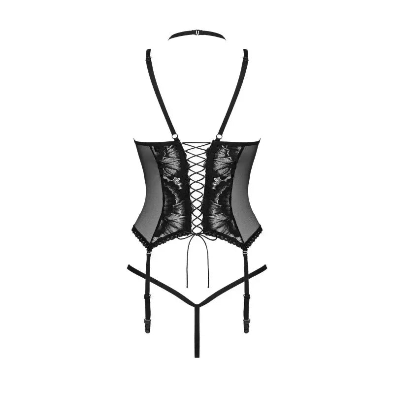 Alessya Corset et string noir