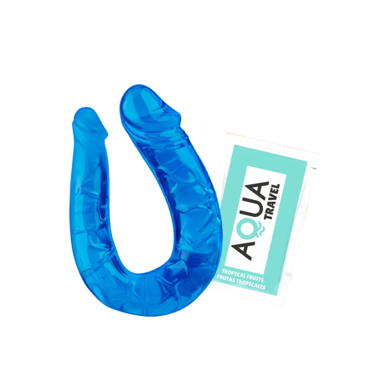 Double Dong Flexible Bleu Pocket Pleasure + 1 dosette de lubrifiant