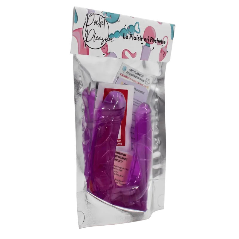 Double Dong Flexible Violet Pocket Pleasure + 1 dosette de lubrifiant