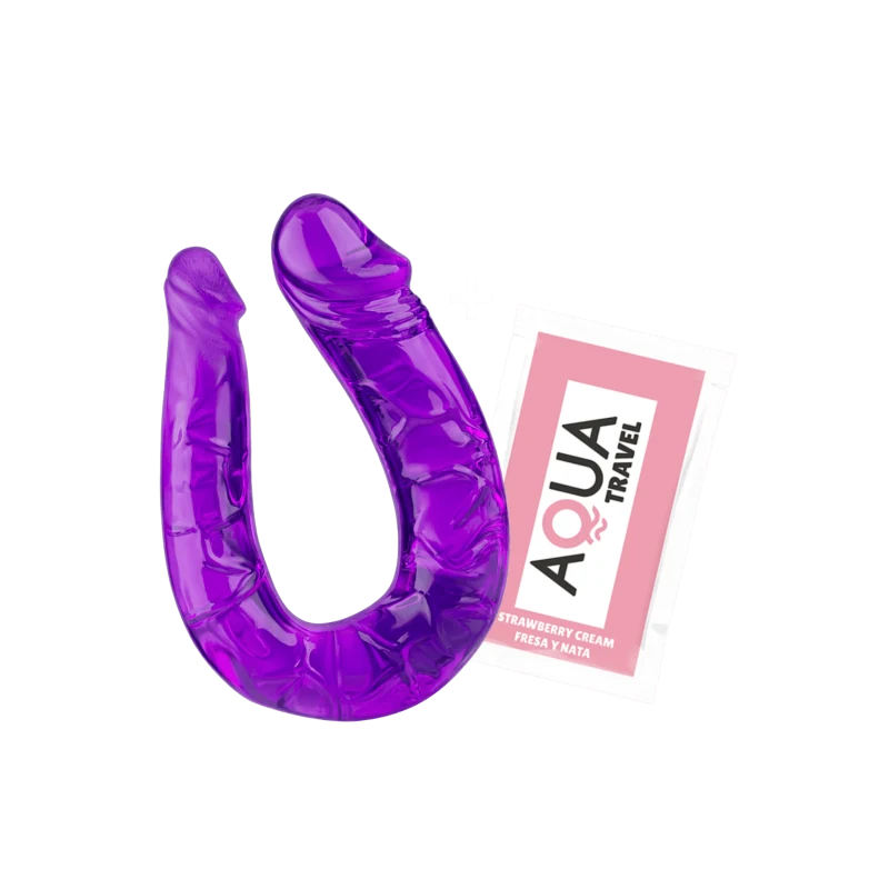 Double Dong Flexible Violet Pocket Pleasure + 1 dosette de lubrifiant