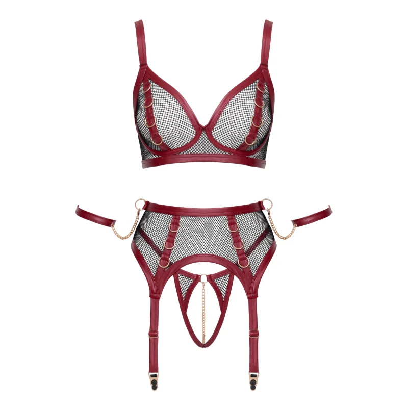 Ensemble Jarretelles 3 Pièces Look Bondage - Cottelli