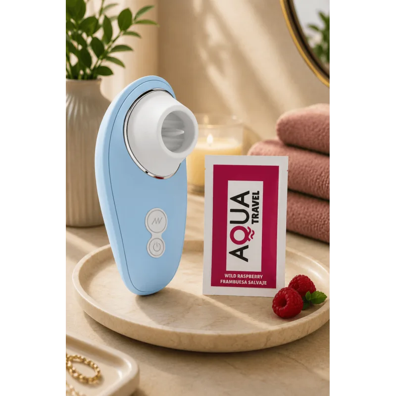 Stimulateur Clitoridien à Langue Bleu + 1 dosette de lubrifiant — Pocket Pleasure