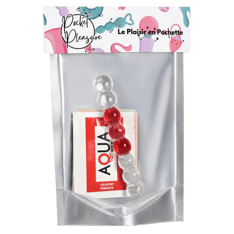 Chapelet Anal en Verre Transparent + 1 dosette de lubrifiant — Pocket Pleasure