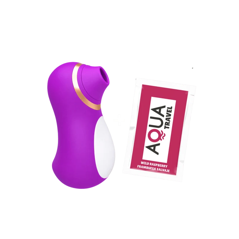 Stimulateur Clitoridien Pingouin à Langue Fuchsia + 1 dosette de lubrifiant — Pocket Pleasure