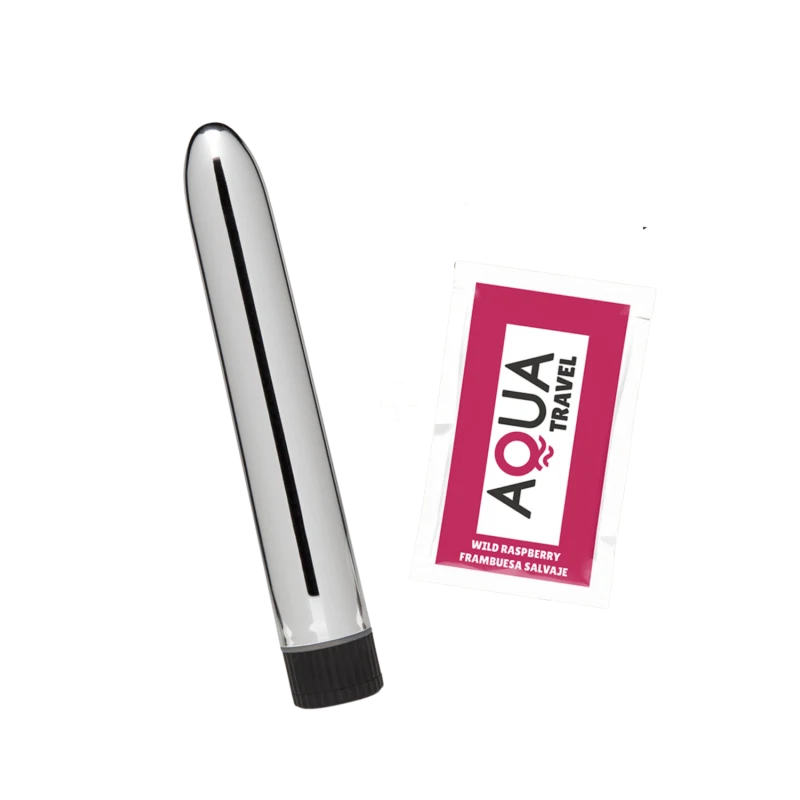 Vibromasseur Classique Argenté + 1 dosette de lubrifiant — Pocket Pleasure