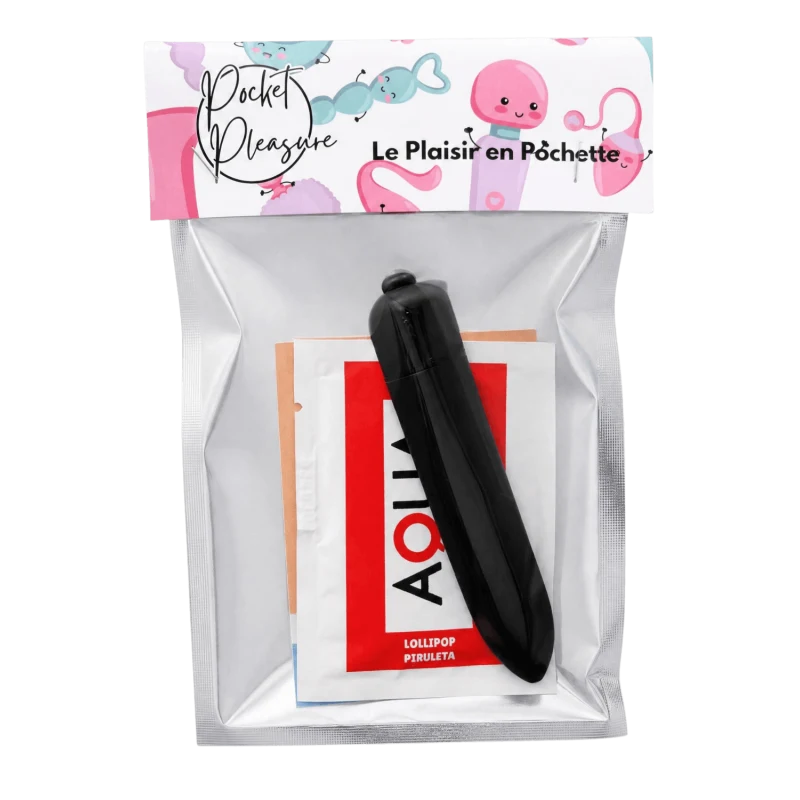 Mini Vibromasseur Bullet Noir 10 Vitesses + 1 dosette de lubrifiant — Pocket Pleasure
