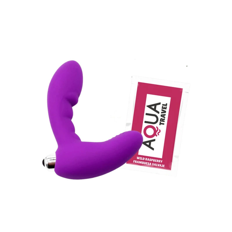 Vibromasseur anal violet stimulateur de prostate Pocket Pleasure + 1 dosette lubrifiant