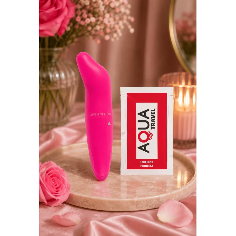 Vibromasseur Tête Incurvée Rose + 1 dosette de lubrifiant — Pocket Pleasure