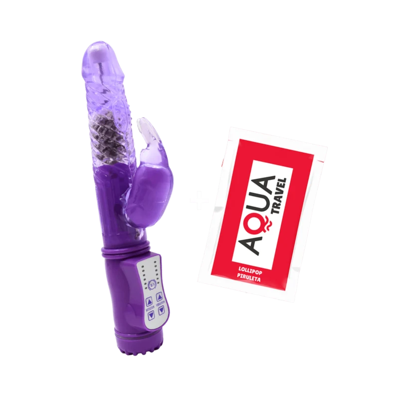 Vibromasseur Rabbit Violet Rotation &amp; Vibration 36 Modes + 1 dosette de lubrifiant — Pocket Pleasure