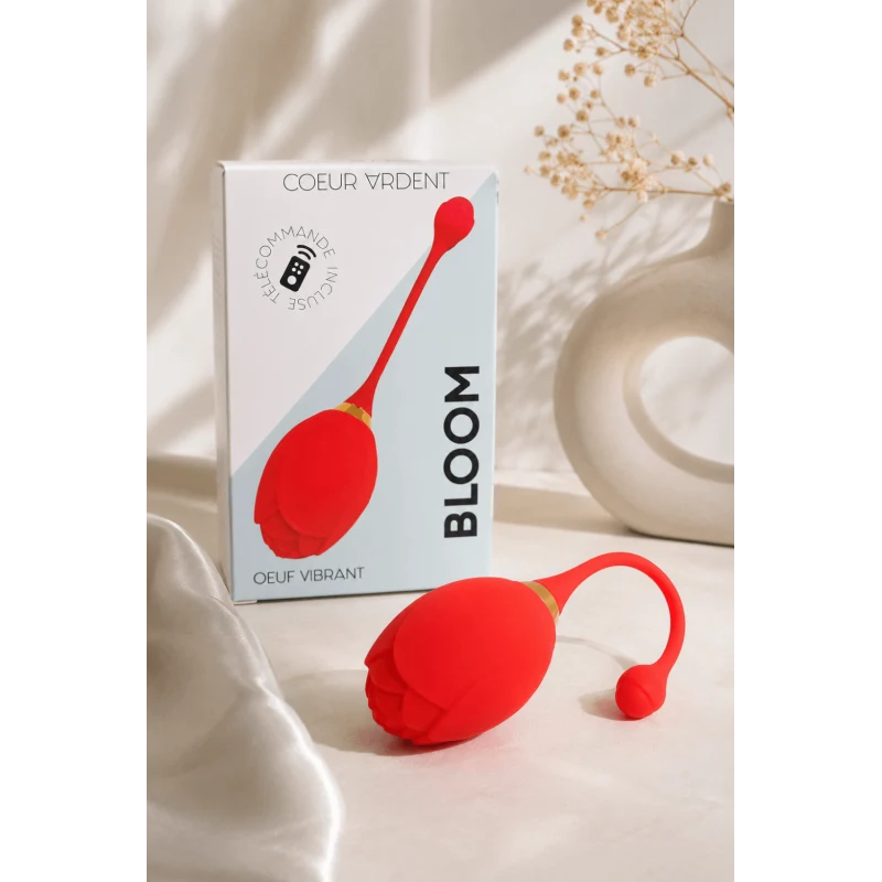 BLOOM — Oeuf Vibrant Télécommandé 10 Modes |Coeur Ardent