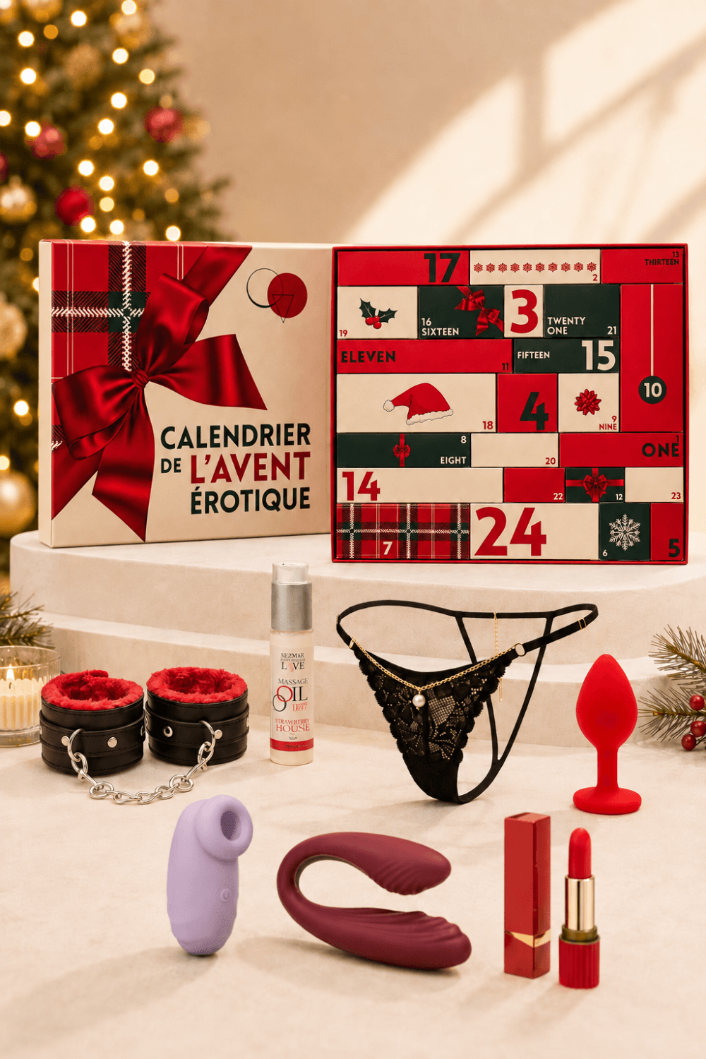 Calendrier de l'Avent érotique couple hétéro 2026 – 24 surprises