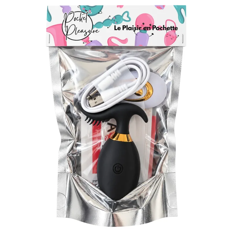 Œuf Vibrant Noir Télécommandé USB + 1 dosette de lubrifiant — Pocket Pleasure