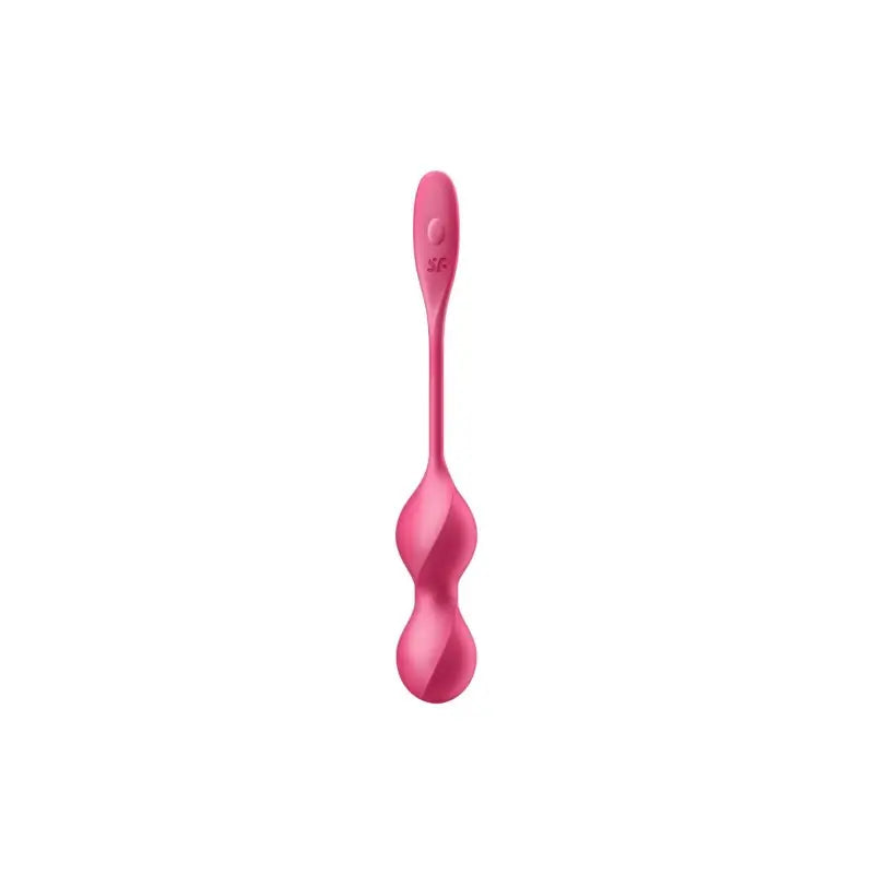 Vibromasseur rose à long manche, conçu pour le plaisir et le renforcement du plancher pelvien, en silicone doux et confortable.