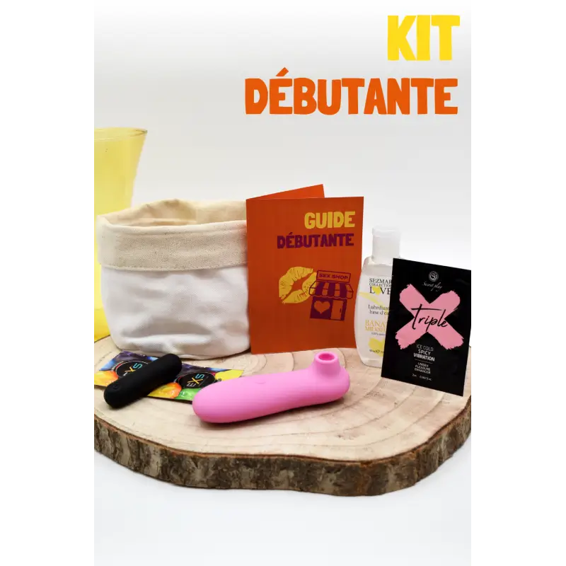 Kit Débutante : un ensemble pour explorer le plaisir avec des stimulateurs, lubrifiant naturel et conseils pour une intimité épanouie.