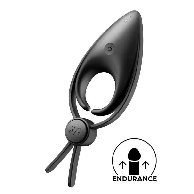 Vibromasseur noir fixé à l'extrémité d'un manche, conçu pour intensifier les moments intimes avec des vibrations puissantes.