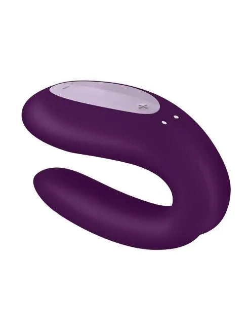 Vibromasseur violet sur fond blanc, conçu pour une stimulation intense et contrôlable via l'application Satisfyer Connect.