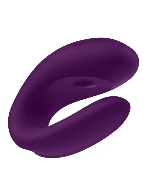 Objet violet aux formes courbes, en silicone médical, étanche, avec vibrations puissantes et silencieuses, compatible Satisfyer.