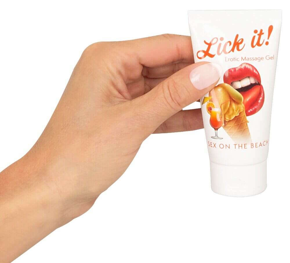 1. Gel de massage érotique Lick-It à la fraise, pour des moments intimes gourmands et sensuels, compatible avec préservatifs et sextoys.

2. Lick-It, gel de massage érotique à la fraise, offre une expérience sensuelle et gourmande, idéal avec préservatifs et sextoys.

3. Découvrez Lick-It, gel érotique à la fraise, pour pimenter vos moments intimes en toute sécurité avec préservatifs et sextoys.
Une main qui tient le produit