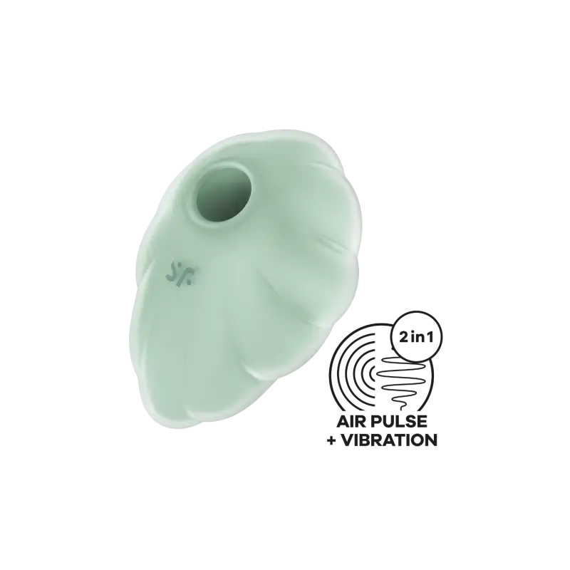 Stimulateur clitoris vertes en forme de fleur. Représentant le design romantique du Satisfyer Cloud Dancer pour des moments intimes.