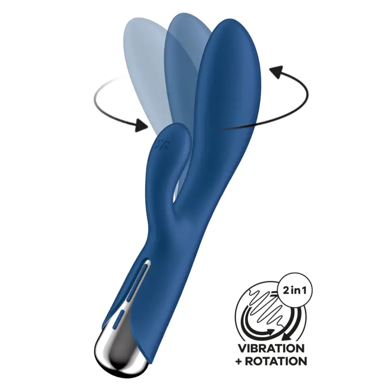 Vibromasseur bleu à deux couleurs, offrant une stimulation sensorielle pour des moments intimes inoubliables.