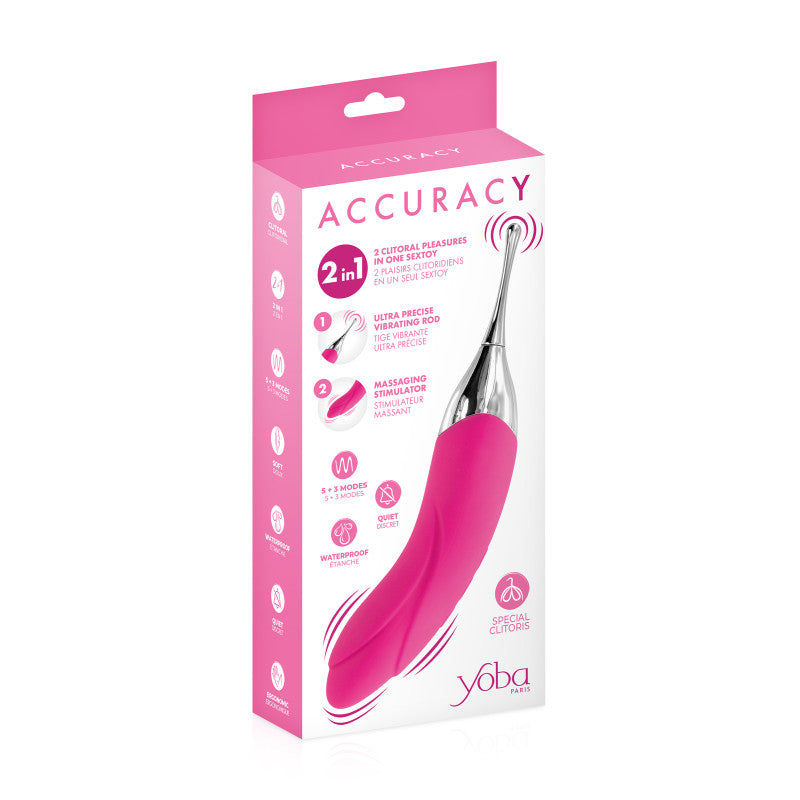Accuracy, vibromasseur et stimulateur de clitoris 2 en 1 rose