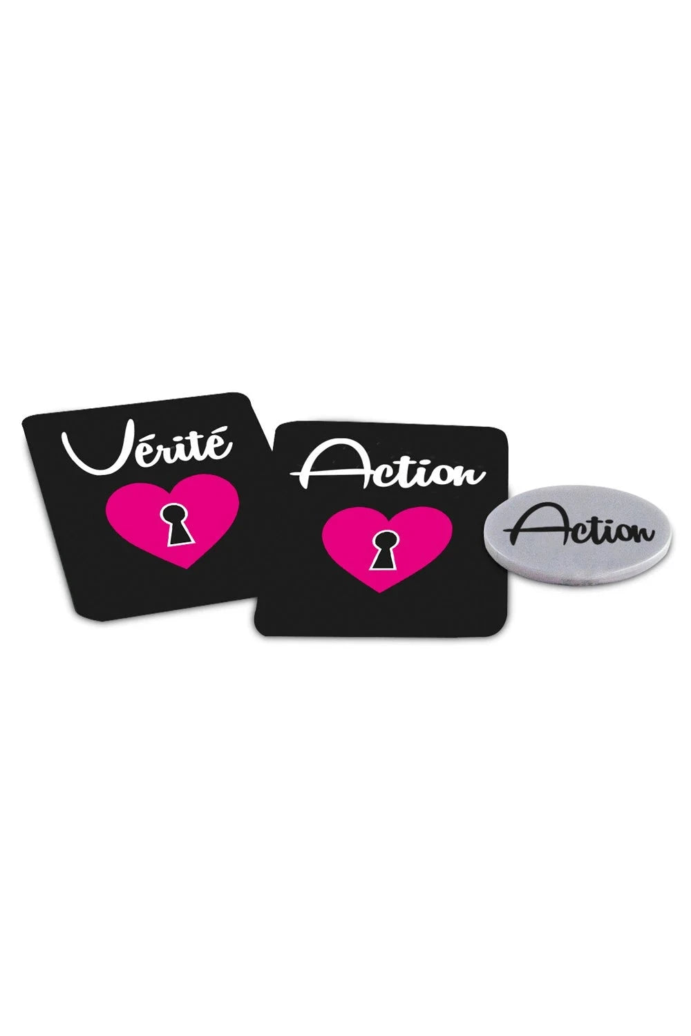 Jeu érotique couple action ou vérité, cartes noires et roses sexy, idéal pour pimenter les soirées intimes.