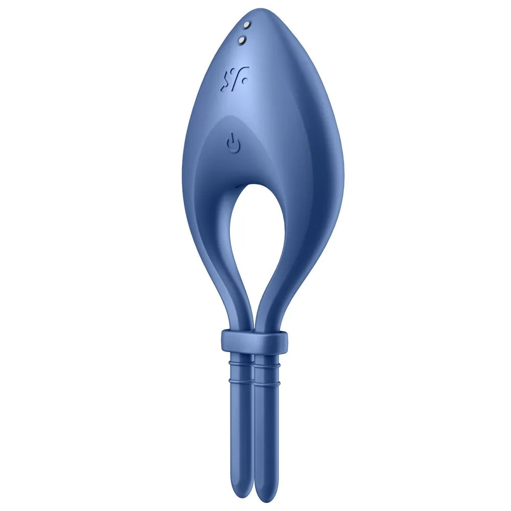 Cockring vibrant USB bleu élégant pour des sensations intenses et des moments de plaisir.