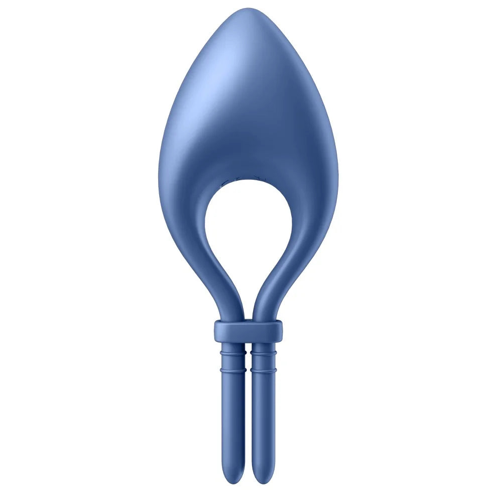 Cockring vibrant USB bleu pour des sensations intimes intensifiées.